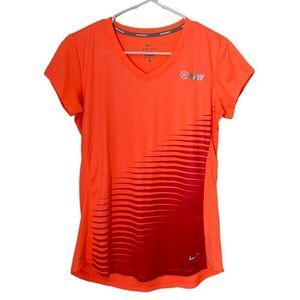Nike Running DriFit Neon Orange Short Sleeve Top M